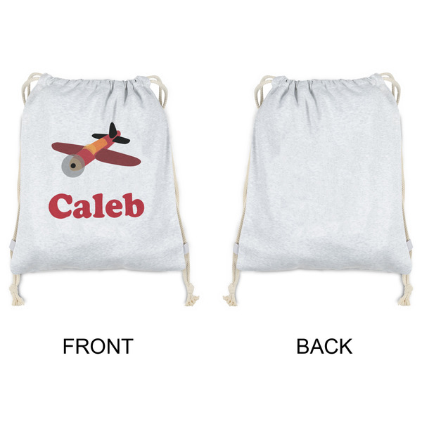 Airplane Drawstring Backpacks - Sweatshirt Fleece - Single Sided - APPROVAL