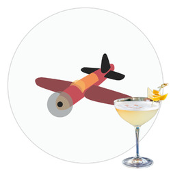 Airplane Printed Drink Topper - 3.5"