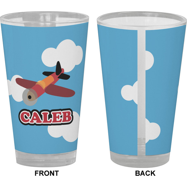 Airplane Pint Glass - Full Color - Front & Back Views