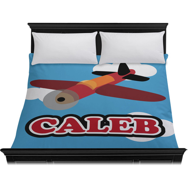 Airplane Duvet Cover - King - On Bed - No Prop