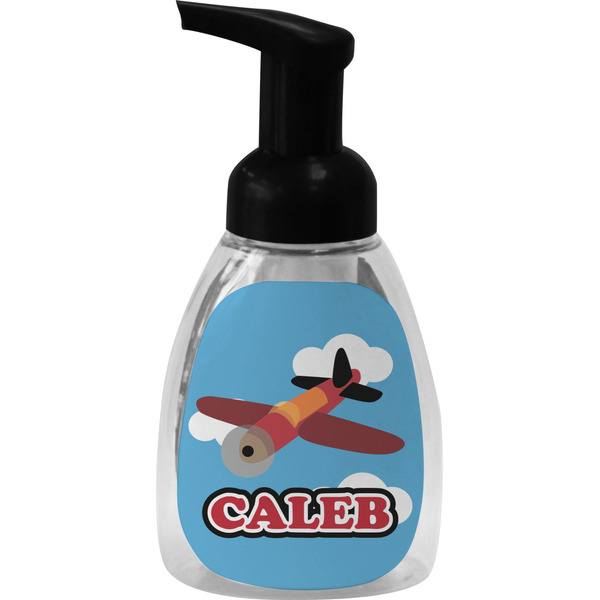 Custom Airplane Foam Soap Bottle - Black (Personalized)
