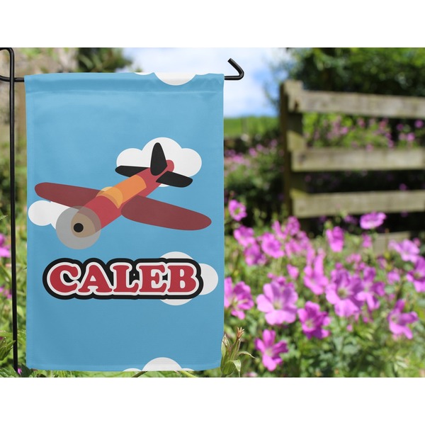 Airplane Garden Flag - Outside In Flowers