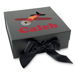 Airplane Gift Box with Magnetic Lid - Black
