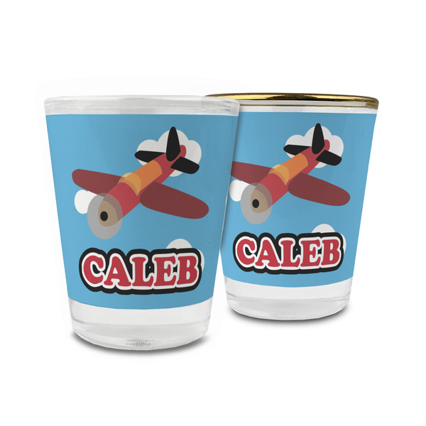 Custom Airplane Glass Shot Glass - 1.5 oz (Personalized)