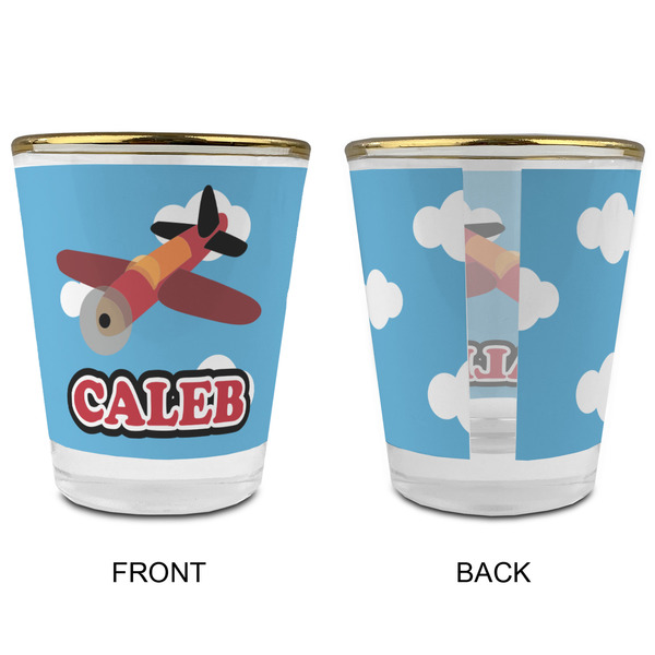 Airplane Glass Shot Glass - with gold rim - APPROVAL