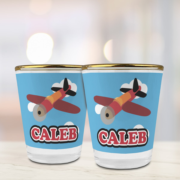 Airplane Glass Shot Glass - with gold rim - LIFESTYLE