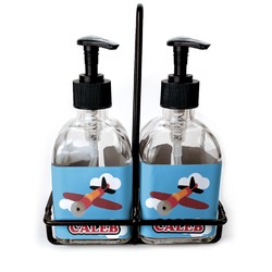 Airplane Glass Soap & Lotion Bottles (Personalized)