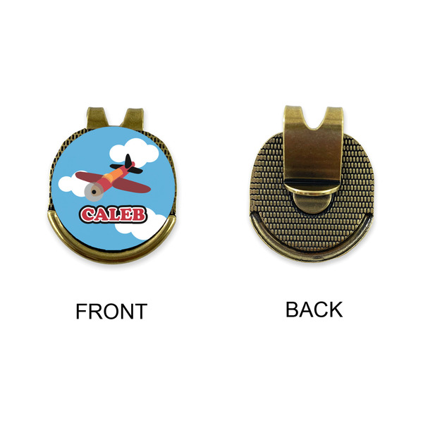 Airplane Golf Ball Hat Clip Marker - Apvl - GOLD