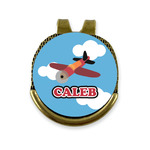 Airplane Golf Ball Marker - Hat Clip - Gold