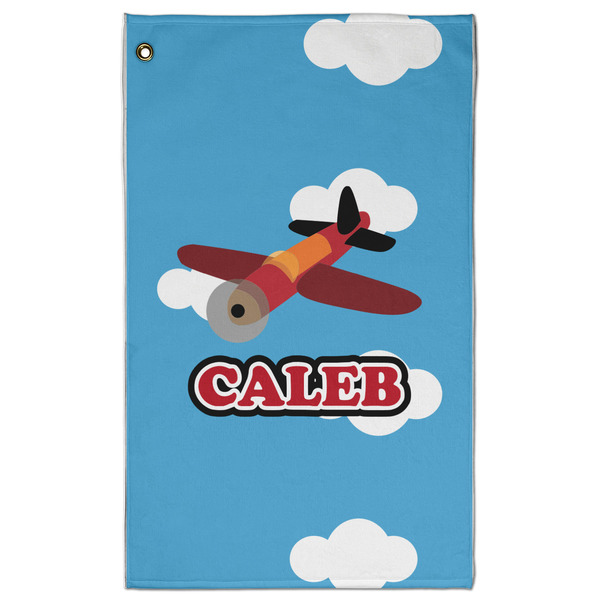 Custom Airplane Golf Towel - Poly-Cotton Blend - Large w/ Name or Text