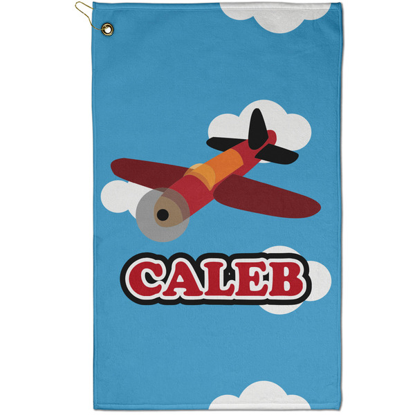 Custom Airplane Golf Towel - Poly-Cotton Blend - Small w/ Name or Text