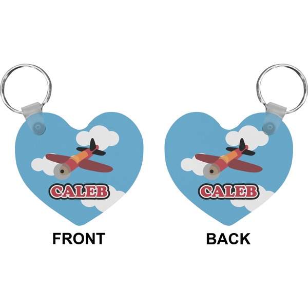 Airplane Heart Keychain (Front + Back)