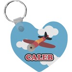 Airplane Heart Plastic Keychain w/ Name or Text