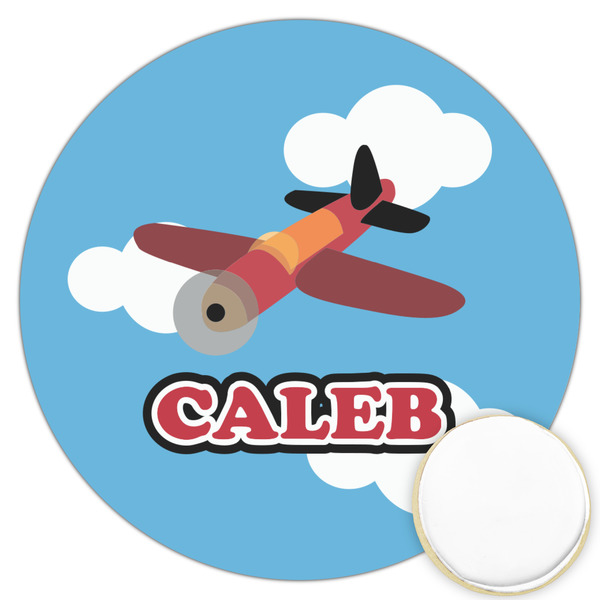 Custom Airplane Printed Cookie Topper - 3.25" (Personalized)