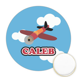Airplane Printed Cookie Topper - Round (Personalized)