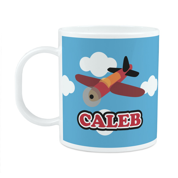 Custom Airplane Plastic Kids Mug (Personalized)