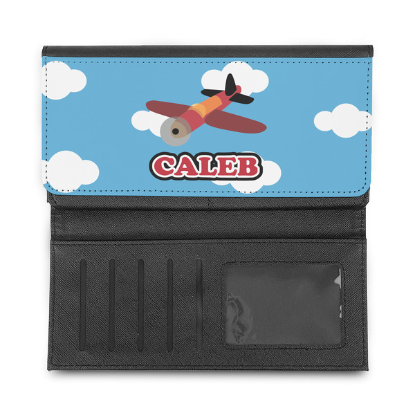 Airplane Ladies Wallet - Half Way Open
