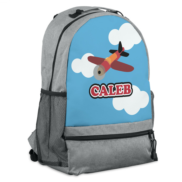 Custom Airplane Backpack - Grey (Personalized)
