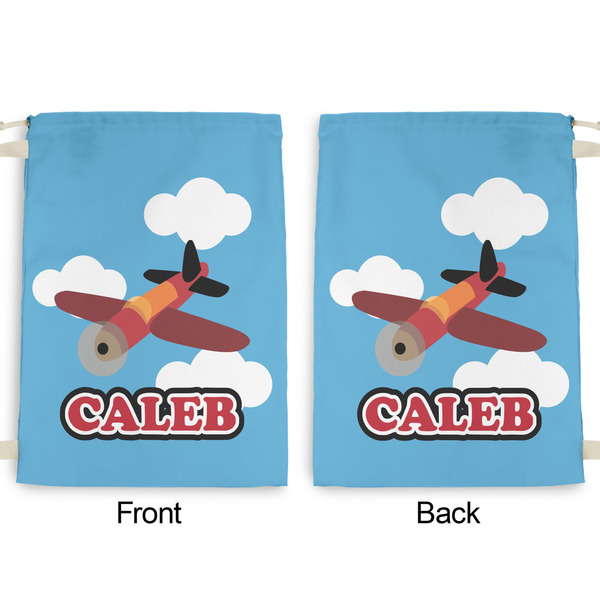 Airplane Large Laundry Bag - Front & Back View