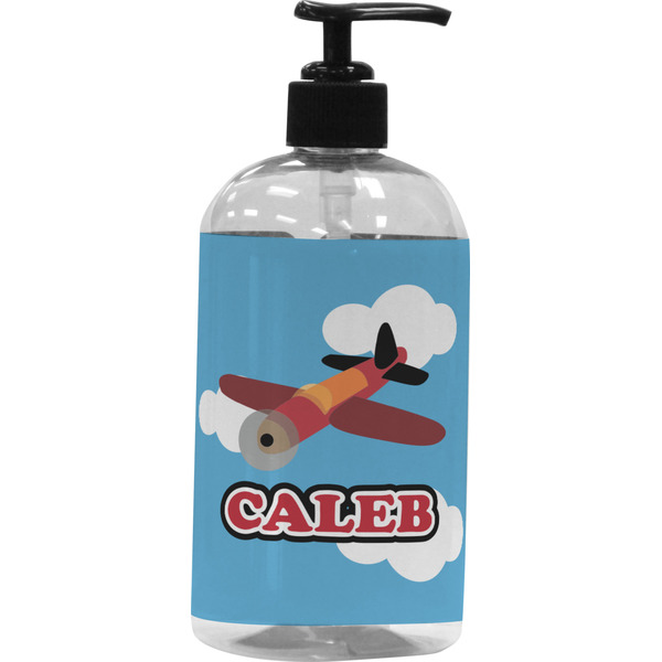 Custom Airplane Plastic Soap / Lotion Dispenser (16 oz - Large - Black) (Personalized)