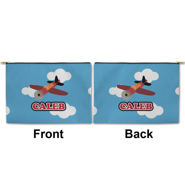 Airplane Large Zipper Pouch Approval (Front and Back)