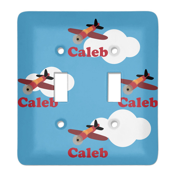 Custom Airplane Light Switch Cover (2 Toggle Plate) (Personalized)