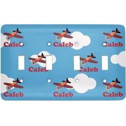 Airplane Light Switch Cover (4 Toggle Plate) (Personalized)