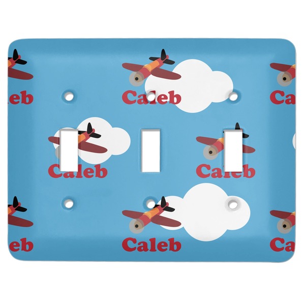 Custom Airplane Light Switch Cover (3 Toggle Plate) (Personalized)