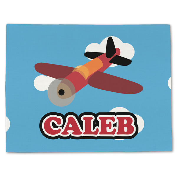 Custom Airplane Single-Sided Linen Placemat - Single w/ Name or Text