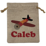 Airplane Burlap Gift Bag