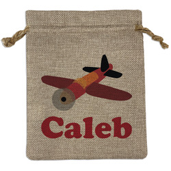 Airplane Burlap Gift Bag