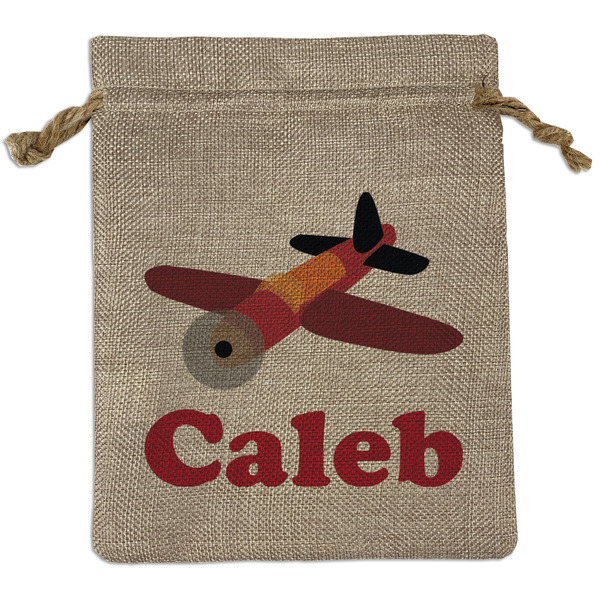 Custom Airplane Burlap Gift Bag