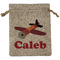 Airplane Burlap Gift Bag