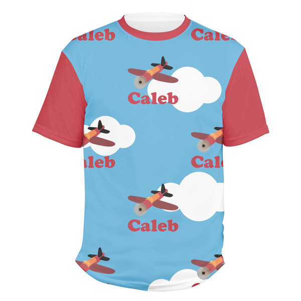 Custom Airplane Men's Crew T-Shirt - Large (Personalized)