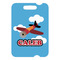 Airplane Metal Luggage Tag - Front Without Strap