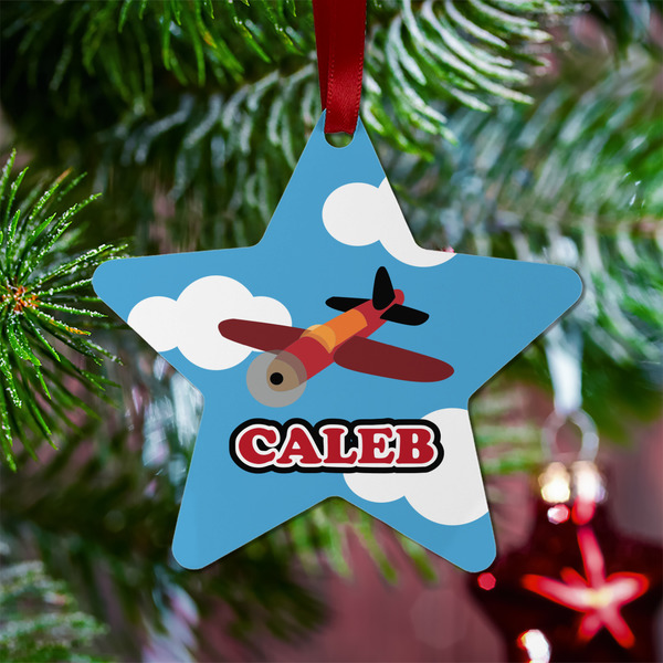 Airplane Metal Star Ornament - Lifestyle