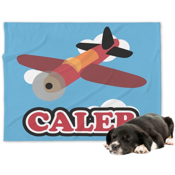Custom Airplane Dog Blanket - Large (Personalized)