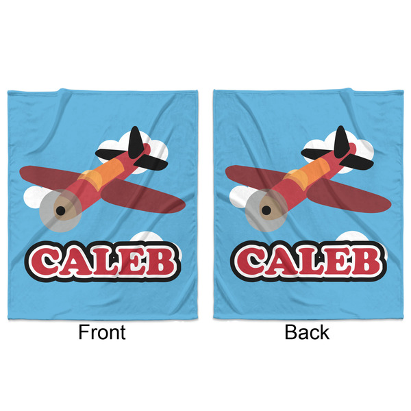Airplane Minky Blanket - 50"x60" - Double Sided - Front & Back