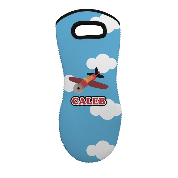 Custom Airplane Neoprene Oven Mitt - Single w/ Name or Text