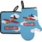 Airplane Oven Mitt & Pot Holder Set w/ Name or Text