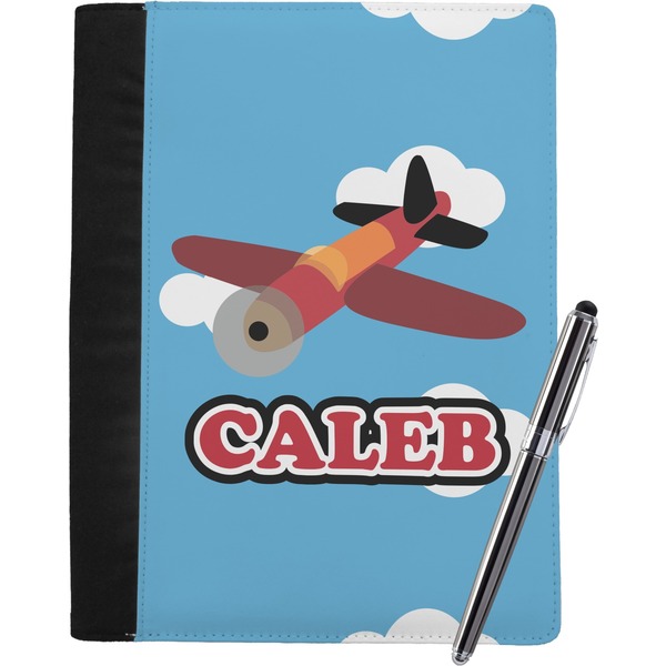 Custom Airplane Notebook Padfolio - Large w/ Name or Text