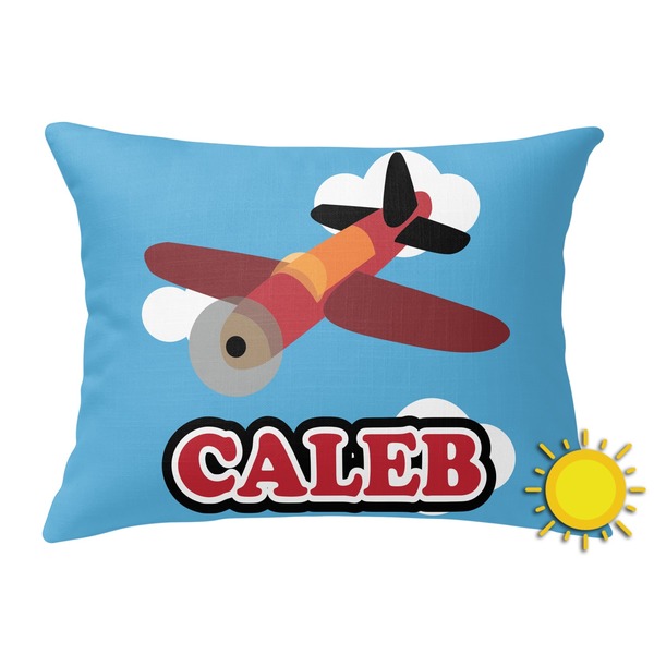 Custom Airplane Outdoor Throw Pillow (Rectangular) (Personalized)