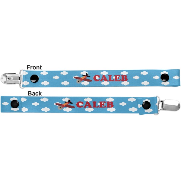Airplane Pacifier Clip - Front and Back