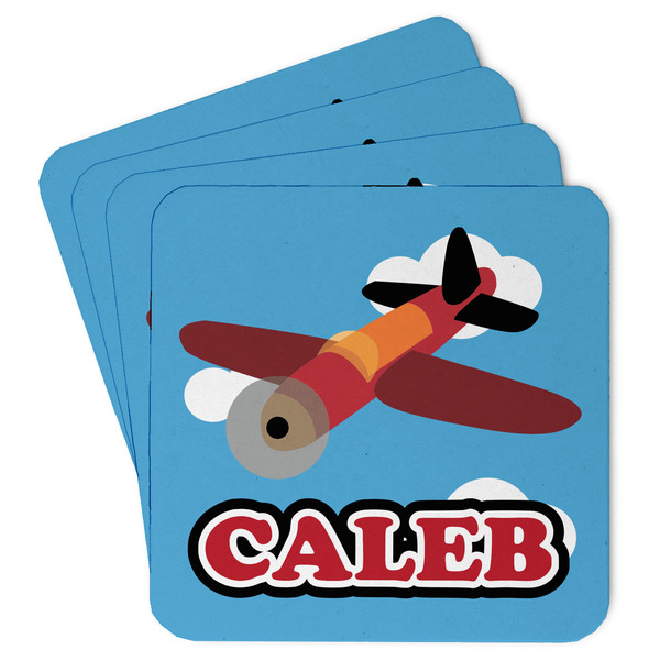Custom Airplane Paper Coasters w/ Name or Text