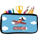 Airplane Neoprene Pencil Case - Small w/ Name or Text