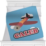 Airplane Minky Blanket - Twin / Full - 80"x60" - Single Sided (Personalized)