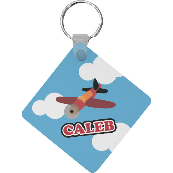 Custom Airplane Diamond Plastic Keychain w/ Name or Text