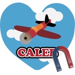 Airplane Heart Fridge Magnet (Personalized)