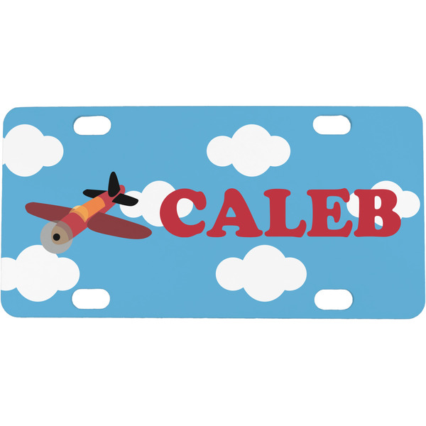 Custom Airplane Mini / Bicycle License Plate (4 Holes) (Personalized)