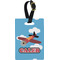 Airplane Plastic Luggage Tag - Rectangular w/ Name or Text